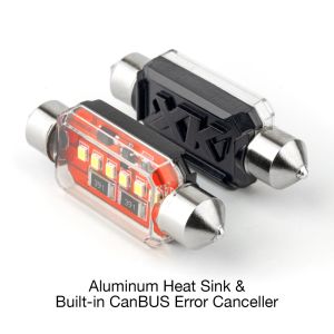 XKGLOW XK-FT39-W XK Glow White Festoon Error Free Ultra Bright LED Bulbs w/ Built-in Canbus 2pc 39mm