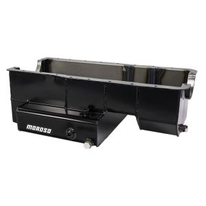 Moroso 20522 Ford 351W (w/Rear Sump) Kicked Out Circle Track Baffled Wet Sump 9qt 7.5in Steel Oil Pan