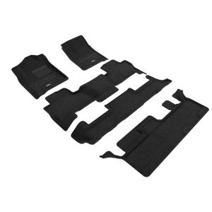3D Maxpider 15-20 Chevrolet Tahoe With Bench 2nd Row Elegant 1st 2nd 3rd Row - Floor Mat Set (Black)