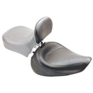 Mustang Motorcycle 79348 Mustang 91-05 Harley Dyna Wide Touring Solo Seat w/Driver Backrest - Black