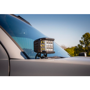 Cali Raised LED CR2497 Cali Raised 10-24 Toyota 4Runner Low Profile Led Ditch Light Brackets Kit - Brackets W/ 27W Side Pro