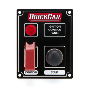 QUICKCAR RACING PRODUCTS QRP50-853 Ignition Panel Black w/ Flip Switch & Lights