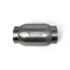 Ticon 115-06313-0004 Industries 2.5in Inlet/Outlet 3.5in Body x 7in OAL Titanium Bullet Resonator