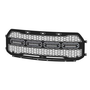 aFe Power 79-21001L Scorpion Complete Replacement Tread Design Grille Flat Black w/ LED Lights