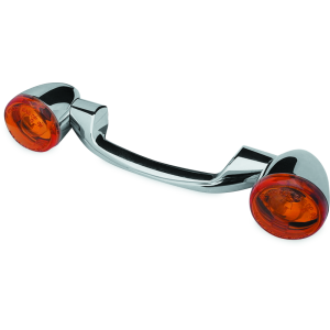 Bikers Choice 491156 91-08 Touring 86-17 FLST Narrow Chrome Rear Turn Signal Bar Kit W/Amber Lens
