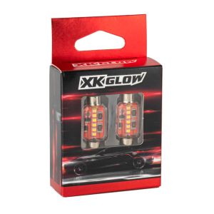XKGLOW XK-FT31-W XK Glow White Festoon Error Free Ultra Bright LED Bulbs w/ Built-in Canbus 2pc 31mm