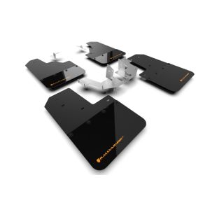 Rally Armor MF85-NO-PL-COR Black Mud Flap/Cy Orange Logo