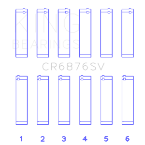 King Engine Bearings CR6876SV0.25 Mercedes Benz Om 642 Sputter Replacement (Size +0.25mm) Conrod Bearing Set