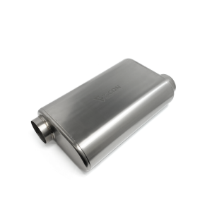 Ticon 116-07623-0230 Industries 17in Overall Length 3in Thin Oval Titanium Muffler - 3in Offset In/Offset Out