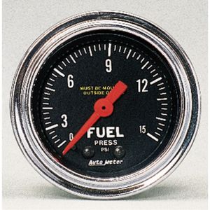 AutoMeter 2411 GAUGE, FUEL PRESSURE, 2 1/16", 15PSI, MECHANICAL, TRADITIONAL CHROME