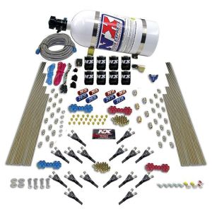 Nitrous Express 90008-10 SHARK DUAL STG /GAS 16 NZLS (200-1200HP) 8 SOLENOIDS WITH 10LB BOTTLE