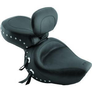 Mustang Motorcycle 79237 Mustang 00-08 Honda VT1100 Sabre,97-08 Spirit,87-97 Shadow Wide Touring 1PC Seat w/Studs - Black