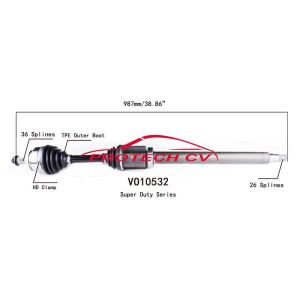 PROTECH AXLES VO10532 CV Axle Assembly