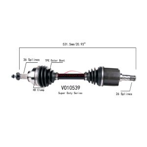 PROTECH AXLES VO10539 CV Axle Assembly