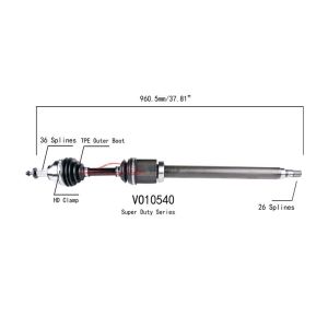 PROTECH AXLES VO10540 CV Axle Assembly