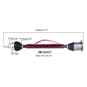 PROTECH AXLES VW10542T CV Axle Assembly