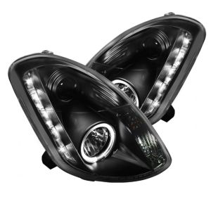 SPYDER 5031747 Projector Headlights - LED Halo - DRL - Black