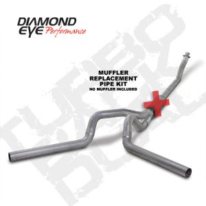 Diamond Eye Performance K4214A-RP Diamond Eye KIT 4in TB MFLR RPLCMENT PIPE DUAL AL: 94-02 DODGE CUMMINS 5.9L