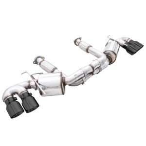 AWE Tuning 3015-43159 2020 Chevrolet Corvette (C8) Touring Edition Exhaust - Quad Diamond Black Tips