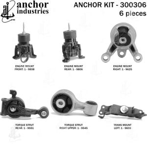 ANCHOR MOUNTS 300306 ENGINE MNT KIT