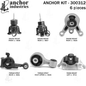 ANCHOR MOUNTS 300312 ENGINE MNT KIT