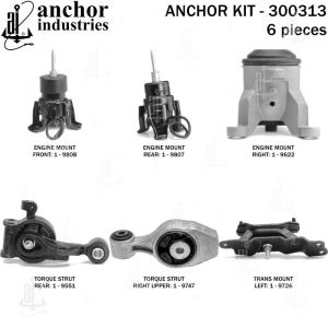 ANCHOR MOUNTS 300313 ENGINE MNT KIT