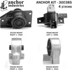 ANCHOR MOUNTS 300385 ENGINE MNT KIT