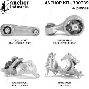 ANCHOR MOUNTS 300739 ENGINE MNT KIT