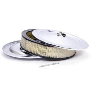 RACING POWER CO-PACKAGED RPCR8000 14x3 Muscle Car Plain Flat Base A/C Chrome