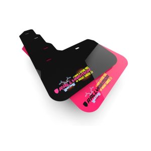 Rally Armor MF114-BCE24-PK-BLK 24-25 Toyota Tacoma Pink Mud Flap BCE Logo