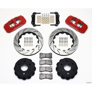 Wilwood 140-9838-DR AERO4 RearTruck Kit 14.25in Drill Red 1999-2010 GM 1500-SUV 2 Piston OE Caliper