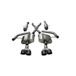 CORSA Performance 21051BLK Corsa 2018-2021 Jeep Grand Cherokee TrackHawk 6.2L Sport Cat-Back Dual Rear Exit w/4.5in Black Tips