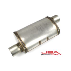 JBA Universal Chambered Style 304SS Muffler 14x8x5 3in Inlet Diameter Offset/Offset