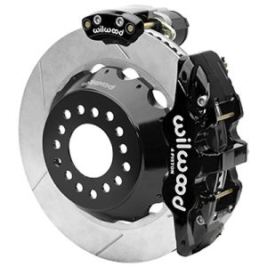 Wilwood 140-16170 AERO4 Big Brake Rear Electronic Parking Brake Kit - Black - Powder Coat Caliper - SLT Rotor