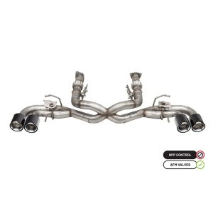 CORSA Performance 21106CF Corsa 2020-2024 Chevrolet Corvette C8 RWD 3in Delete 4 Valve Cat-Back w/NPP w/4.5in CF PolishedTips