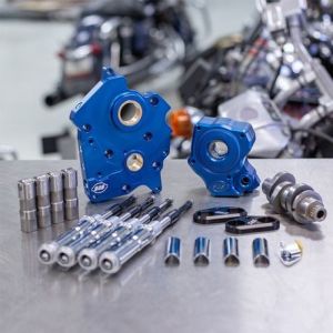 S&S Cycle 310-1003B 2017+ Oil Cooled M8 Models Chain Drive 465C Cam Chest Kit w/ Chrome Pushrod Tubes