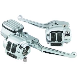 Bikers Choice 488731 96-06 Big Twin 96-03XL With 11/16 Bore Master Cylinder Chrome Handlebar Control Kit