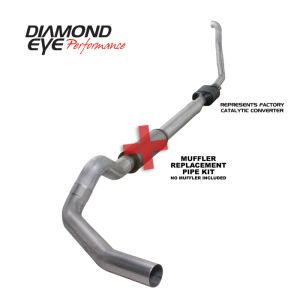 Diamond Eye Performance K5314A-RP Diamond Eye KIT 5in TB MFLR RPLCMENT PIPE SGL ALUM 94-97 5 7 3L F250/F350 PWRSTROKE NFS W CARB STDS