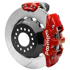 Wilwood 140-16170-R AERO4 Big Brake Rear Electronic Parking Brake Kit - Red - Powder Coat Caliper - GT SLT Rotor