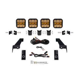 Diode Dynamics DD7269 Jeep JL SS5 4-Pod CrossLink Grille Lightbar Kit Pro - Yellow Combo