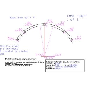 Abex Friction Products EN1308TD-S3F Drum Brake Shoe Lining