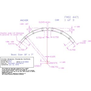 Abex Friction Products EN4471D-S4F Drum Brake Shoe Lining