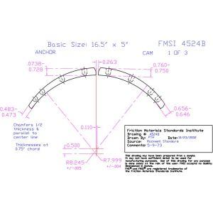 Abex Friction Products EN4524BDX-S4F Drum Brake Shoe Lining