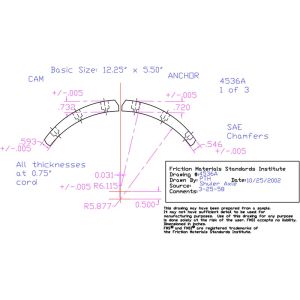 Abex Friction Products EN4536AD-S4F Drum Brake Shoe Lining