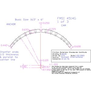 Abex Friction Products FT4514GD Drum Brake Shoe Lining