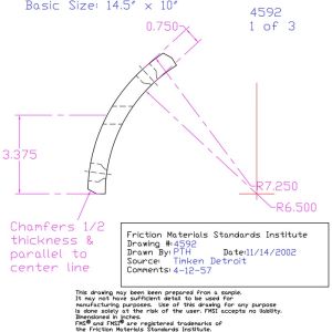 Abex Friction Products MC4592DX-S44 Drum Brake Shoe Lining