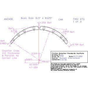 Abex Friction Products MC4711D-S44 Drum Brake Shoe Lining