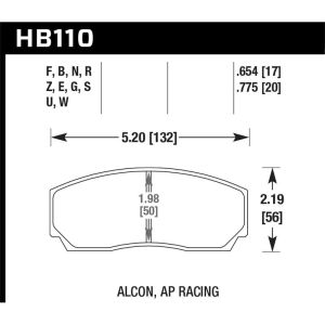 Hawk Performance HB110U.654 DTC-70 Disc Brake Pad