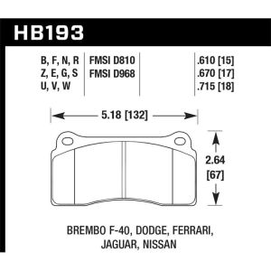 Hawk Performance HB193G.670 DTC-60 Disc Brake Pad