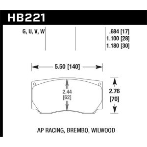 Hawk Performance HB221U.787 DTC-70 Disc Brake Pad